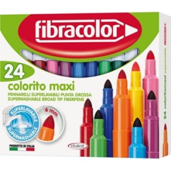 ΜΑΡΚΑΔΟΡΟΙ FIBRACOLOR COLORITO MAXI 24 τεμ. ΜΑΡΚΑΔΟΡΟΙ FIBRACOLOR COLORITO MAXI 24 τεμ.