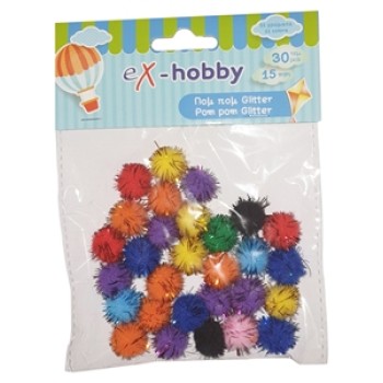 ΠΟΜ ΠΟΝ eX-HOBBY POM-POM GLITTER 1,5cm 30τεμ 402410 ΠΟΜ ΠΟΝ eX-HOBBY POM-POM GLITTER 1,5cm 30τεμ 402410