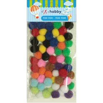ΠΟΜ ΠΟΝ eX-HOBBY POM-POM ΧΡΩΜΑΤ. 1,5cm 60τεμ 402419 ΠΟΜ ΠΟΝ eX-HOBBY POM-POM ΧΡΩΜΑΤ. 1,5cm 60τεμ 402419