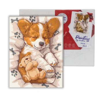 Painting by numbers - Νυσταγμένο corgi (KHO6617) 30X40cm. Painting by numbers - Νυσταγμένο corgi (KHO6617) 30X40cm.
