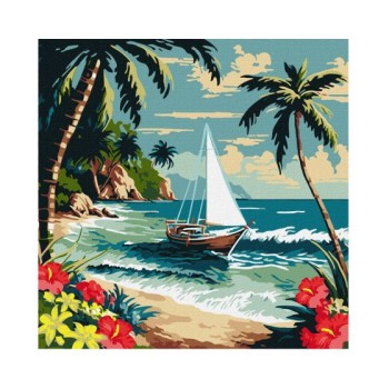 Painting by numbers - Ηλιόλουστη παραλία (KHO2781) 40X40cm.