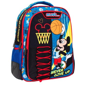 Σχολική Τσάντα Πλάτης Δημοτικού Must Disney Mickey Mouse Never Give Up - 3 Θήκες Σχολική Τσάντα Πλάτης Δημοτικού Must Disney Mickey Mouse Never Give Up - 3 Θήκες