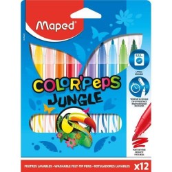 ΜΑΡΚΑΔΟΡΟΙ MAPED Jungle 12τμχ. ΜΑΡΚΑΔΟΡΟΙ MAPED Jungle 12τμχ.