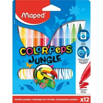 ΜΑΡΚΑΔΟΡΟΙ MAPED Jungle 12τμχ. ΜΑΡΚΑΔΟΡΟΙ MAPED Jungle 12τμχ.