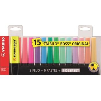 ΜΑΡΚΑΔΟΡΟΙ STABILO BOSS 70/15 DESKSET 15τεμ ΜΑΡΚΑΔΟΡΟΙ STABILO BOSS 70/15 DESKSET 15τεμ